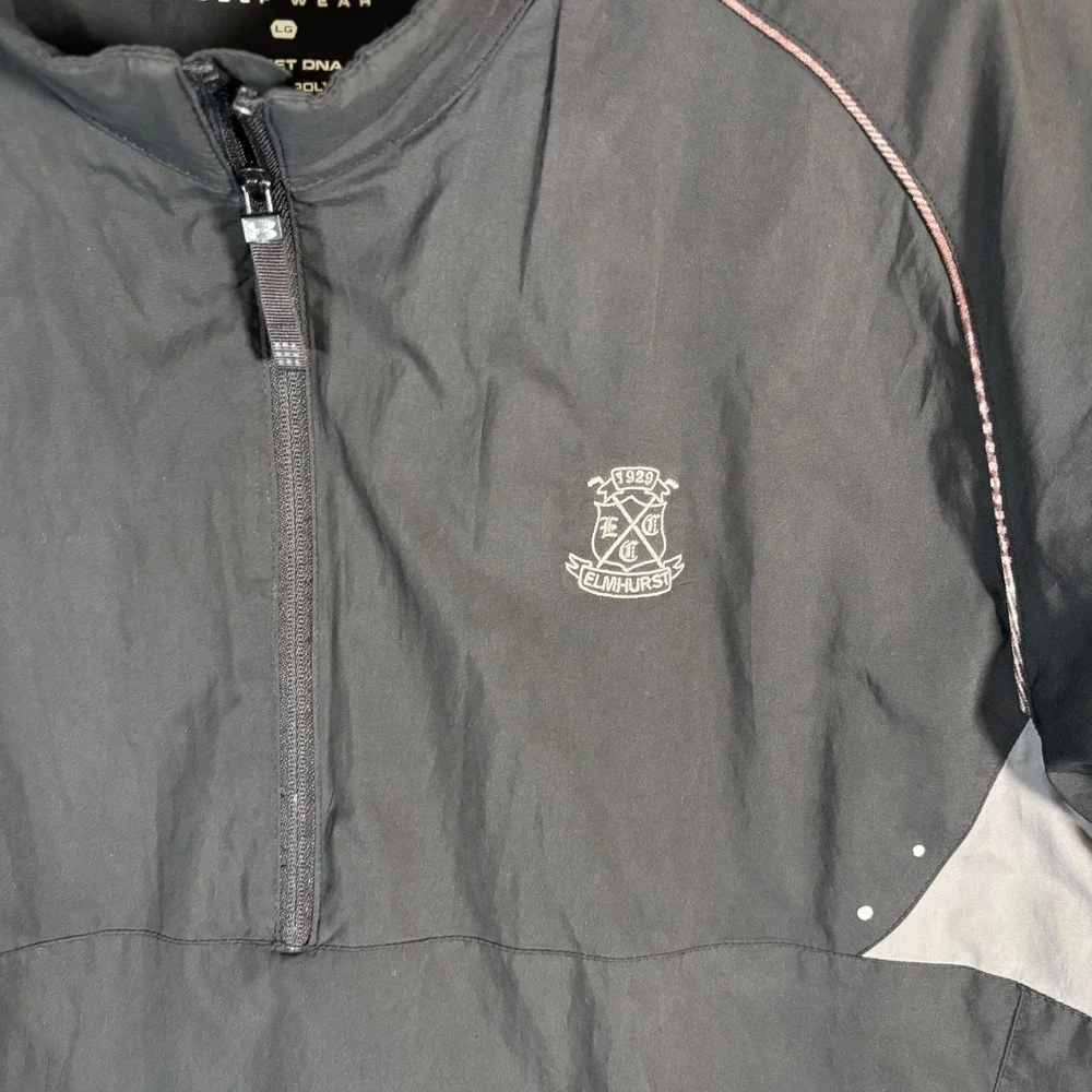 Under Armour Golf Jacket DNA Mens Large Black Short Sleeve 1/4 Zip Windshirt